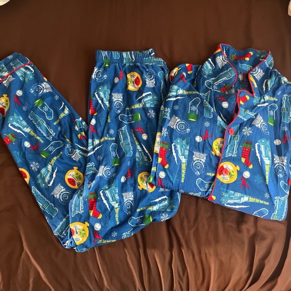 Blue Holiday-Print Kids Pajama Set - Brand Unspecified